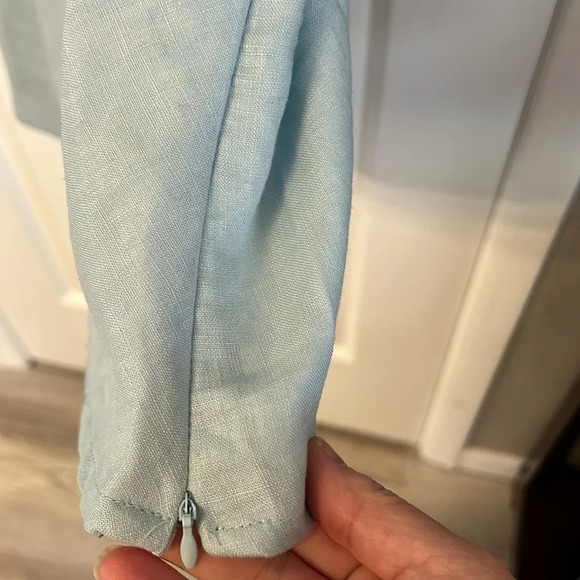 Gloria Vanderbilt Women’s (1X) 100% Linen Light Blue 3/4 Sleeve Lagenlook Tunic - Picture 5 of 7